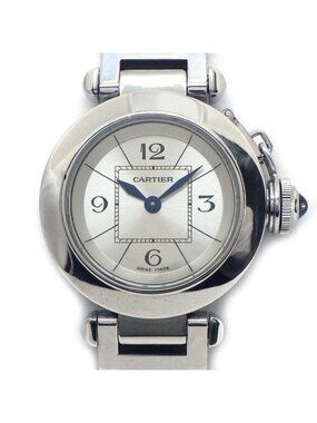 Cartier Watch Miss Pasha Silver Sunray Dial SS Quartz Analog
